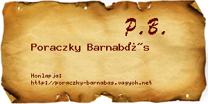 Poraczky Barnabás névjegykártya