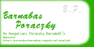 barnabas poraczky business card